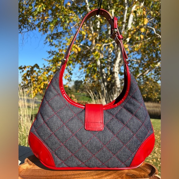 Burberry Quilted Denim Quilted Small Brook Hobo NWT - Picture 10 of 17